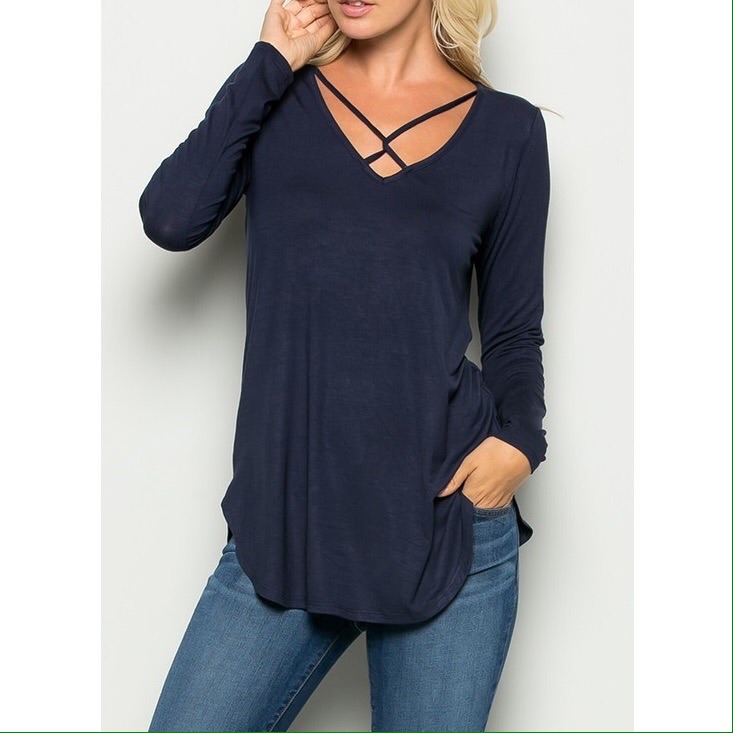 Solid Navy Top
